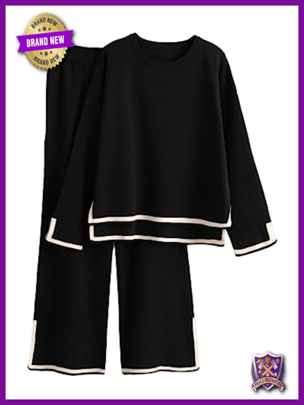 2 Piece Sweater Lounge Set Knit Wide Leg Pants Tracksuit Set